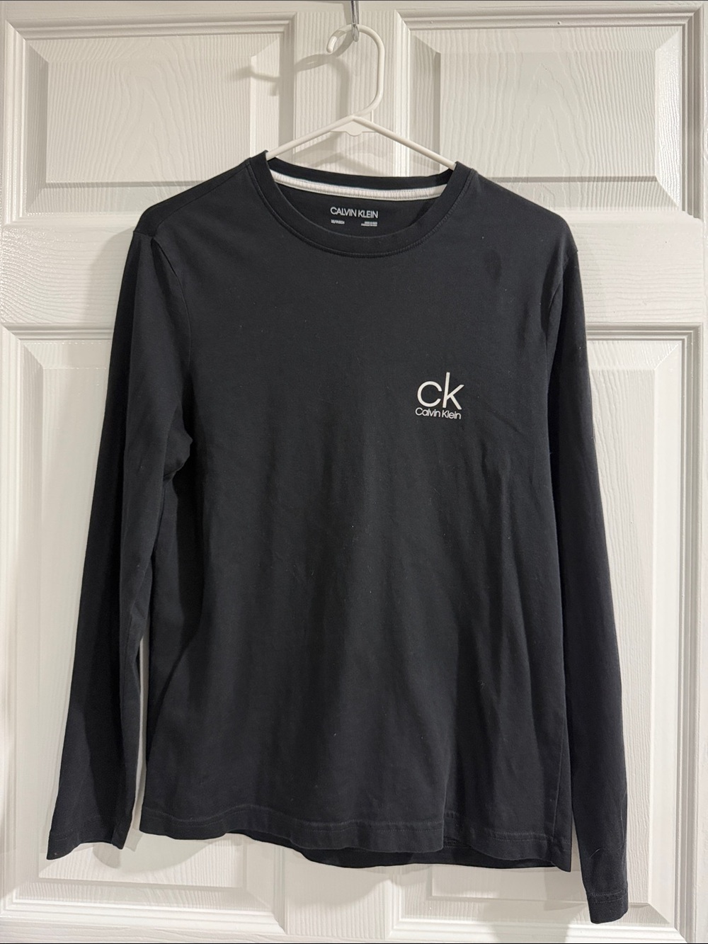 Calvin Klein Black Long Sleeve Tee with White ck Logo